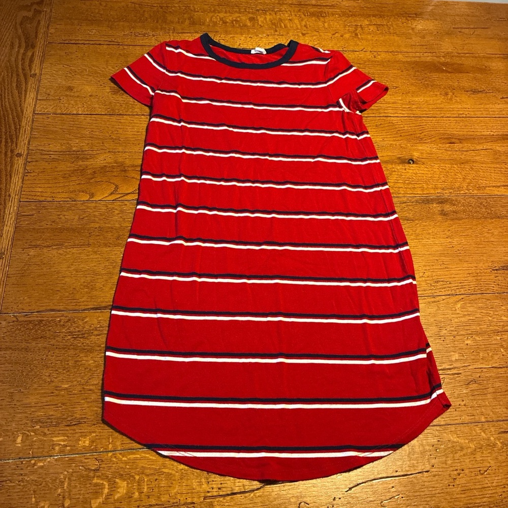 Garage Red Striped Midi Dress